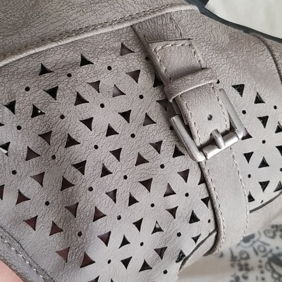 Gray Cutout Heeled Booties - Picture 6 of 11